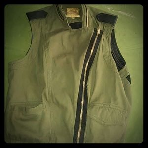 Green,Black,Gold Jean Vest